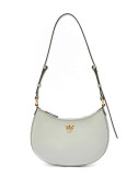Cумка на плечо PINKO Half Moon Mini 102790 в гладкой коже жемчужно-серая