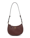 Cумка на плечо PINKO Half Moon Mini 102790 в гладкой коже бордовая
