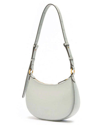 Cумка на плечо PINKO Half Moon Mini 102790 в гладкой коже жемчужно-серая