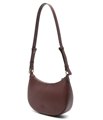 Cумка на плечо PINKO Half Moon Mini 102790 в гладкой коже бордовая