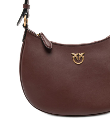Cумка на плечо PINKO Half Moon Mini 102790 в гладкой коже бордовая