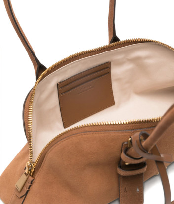Горизонтальная замшевая сумка PINKO 106169 A2JH коричневая