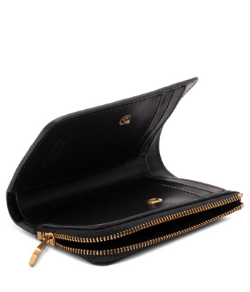 Маленький кожаный кошелек PINKO 106206 A0F1 с логотипом птичек черный