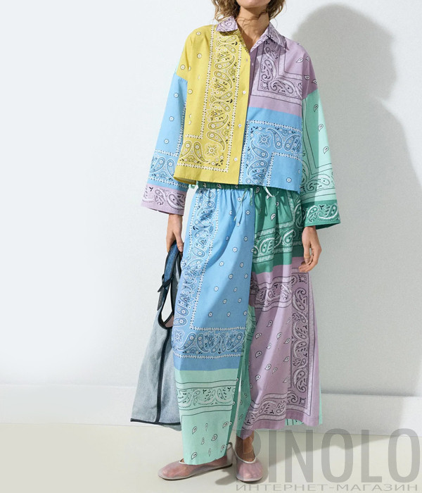 Костюм сорочка та штани WEEKEND Max Mara WKDLAMPONE-WKDPEPE кольоровий принт
