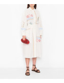 Длинное платье-рубашка WEEKEND Max Mara WKDGRU украшенное вышивкой крестиком и кружевом