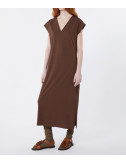Длинное платье WEEKEND Max Mara WKDMIRTO прямого силуэта коричневое