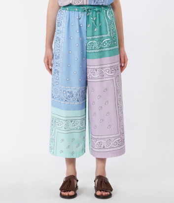 Укороченные брюки свободного кроя WEEKEND Max Mara WKDPEPE цветной принт