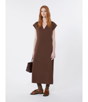 Длинное платье WEEKEND Max Mara WKDMIRTO прямого силуэта коричневое