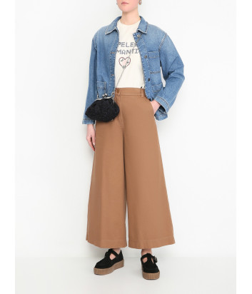 Укороченные джинсы до щиколотки WEEKEND Max Mara WKDARIETE широкого силуэта коричневые