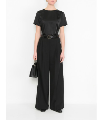 Атласная футболка прямого кроя WEEKEND Max Mara WKDZONA черная