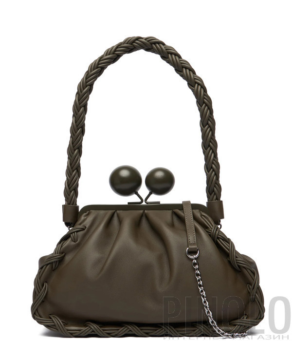 Середня сумка Pasticcino WEEKEND Max Mara WKALECITO зі шкіри наппа колір хакі