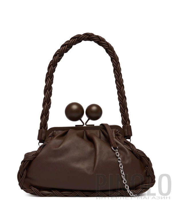 Средняя сумка Pasticcino WEEKEND Max Mara WKALECITO из кожи наппа коричневая