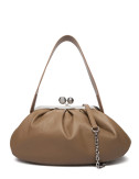 Мягкая кожаная сумка WEEKEND Max Mara CUBICO Pasticcino Bag Medium коричневая