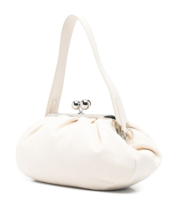 Мягкая кожаная сумка WEEKEND Max Mara CUBICO Pasticcino Bag Medium белая