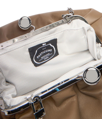 Мягкая кожаная сумка WEEKEND Max Mara CUBICO Pasticcino Bag Medium коричневая