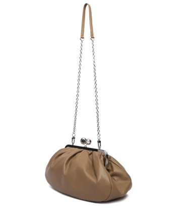 Мягкая кожаная сумка WEEKEND Max Mara CUBICO Pasticcino Bag Medium коричневая