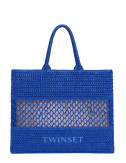 Сумка выполнена из текстиля TWINSET 261LM8ACC синяя