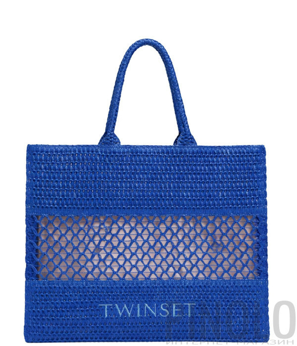 Сумка выполнена из текстиля TWINSET 261LM8ACC синяя