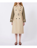 Двустороннее пальто-тренч миди WEEKEND Max Mara WKDCANASTA оливково-бежевый