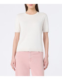 Светр з шовку та бавовни WEEKEND Max Mara WKDGABARRA кольору екрі