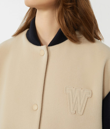 Двусторонняя шерстяная куртка-бомбер WEEKEND Max Mara WKDELLISSE песочная