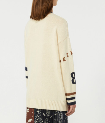 Свободный кардиган WEEKEND Max Mara WKDBLASONE украшенный контрастными вставками