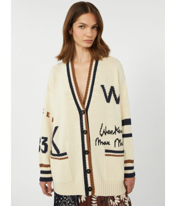 Свободный кардиган WEEKEND Max Mara WKDBLASONE украшенный контрастными вставками