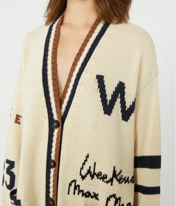 Свободный кардиган WEEKEND Max Mara WKDBLASONE украшенный контрастными вставками