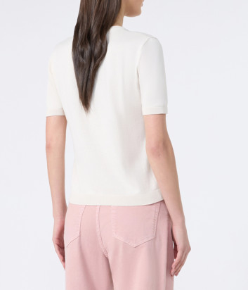 Свитер из шелка и хлопка WEEKEND Max Mara WKDGABARRA цвета экри
