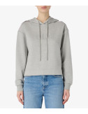 Укороченная толстовка MM by MaxMara Angora с капюшоном серая