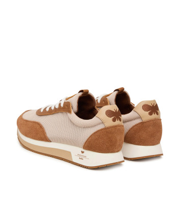 Сверхлегкие кроссовки WEEKEND Max Mara WKARARO с вставками из кожи коричневые