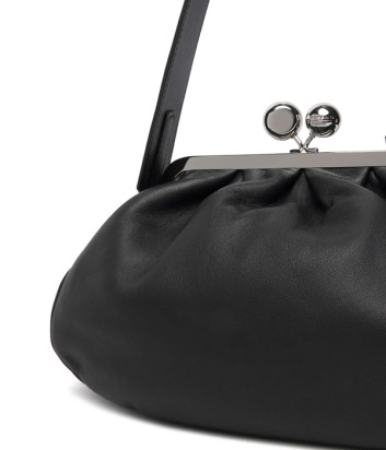 Кожаная сумка WEEKEND Max Mara CUBICO Pasticcino Bag Medium черная