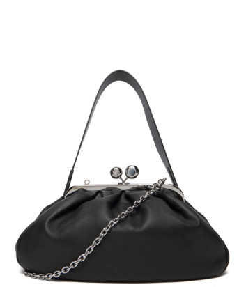 Кожаная сумка WEEKEND Max Mara CUBICO Pasticcino Bag Medium черная