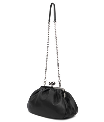 Кожаная сумка WEEKEND Max Mara CUBICO Pasticcino Bag Medium черная