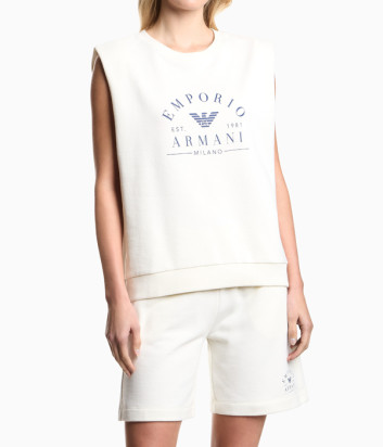 Толстовка без рукавов EMPORIO ARMANI EW003004 AF19031 с лого белая