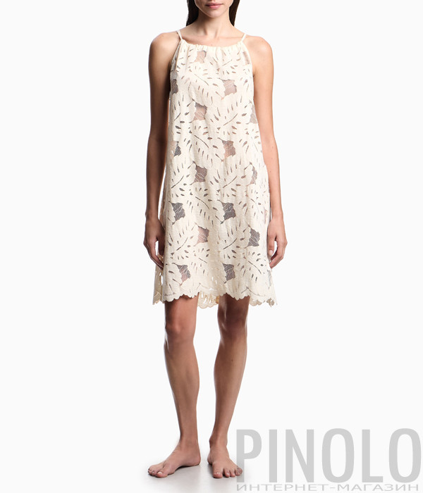 Пляжное платье с кружевным узором EMPORIO ARMANI EW004090 AF20798 белое