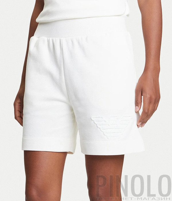 Хлопковые шорты EMPORIO ARMANI EW000778 AF12186 белые