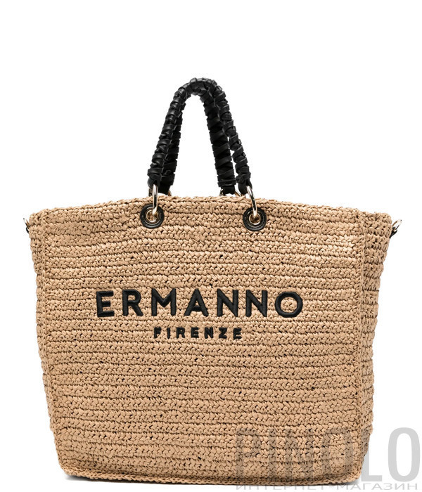 Велика плетена сумка ERMANNO FIRENZE 12402082 бежева