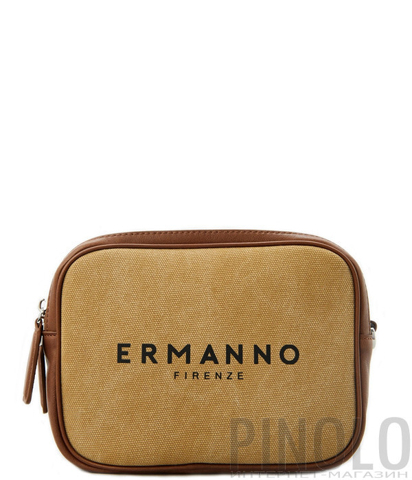 Сумка через плече ERMANNO FIRENZE 12402194 з логотипом коричнева