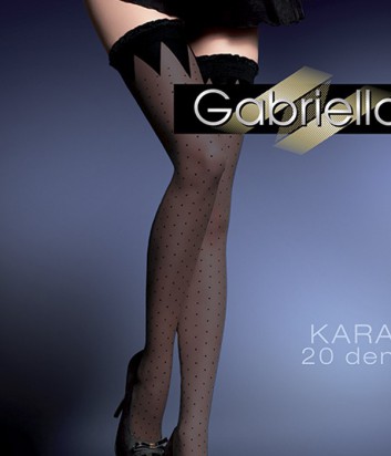 Чулки Gabriella Kara с самоудерживающимся кружевом черные