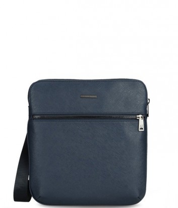 Мужская сумка Armani Jeans 0621MT2 с фактурой сафьяно темно-синяя