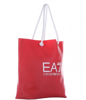 Вместительная пляжная сумка EA7 Emporio Armani с логотипом красная