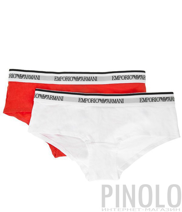 Хлопковые шорты Emporio Armani 2шт в упаковке коралловые и белые