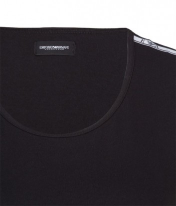 Женская футболка Emporio Armani с брендированными вставками черная
