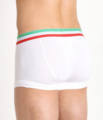 Боксеры Emporio Armani белые резинка с расцветкой в виде флага Италии