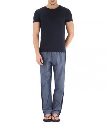 Мужской пижамный комплект Emporio Armani штаны и футболка синий