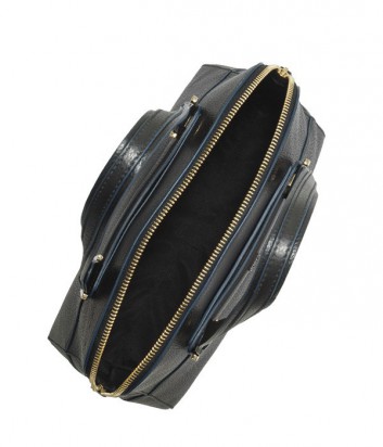 Кожаная сумка Furla Corona 821734 с высокими ручками черно-синяя