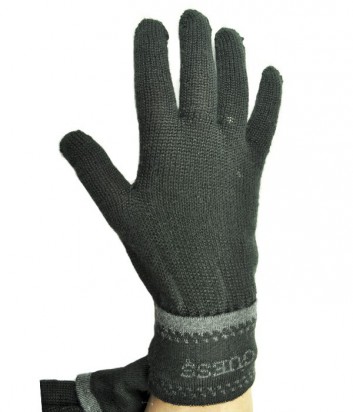 Теплые мужские перчатки Guess с фирменным принтом черные