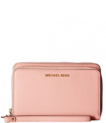 Женское портмоне Michael Kors Adele из мягкой кожи нежно-розовое