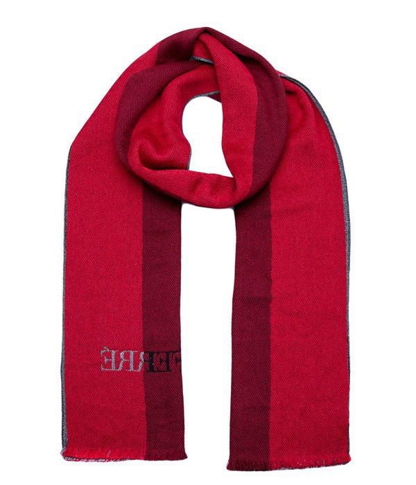 Теплый мужской шарф Gian Franco Ferre с полосатым принтом красный